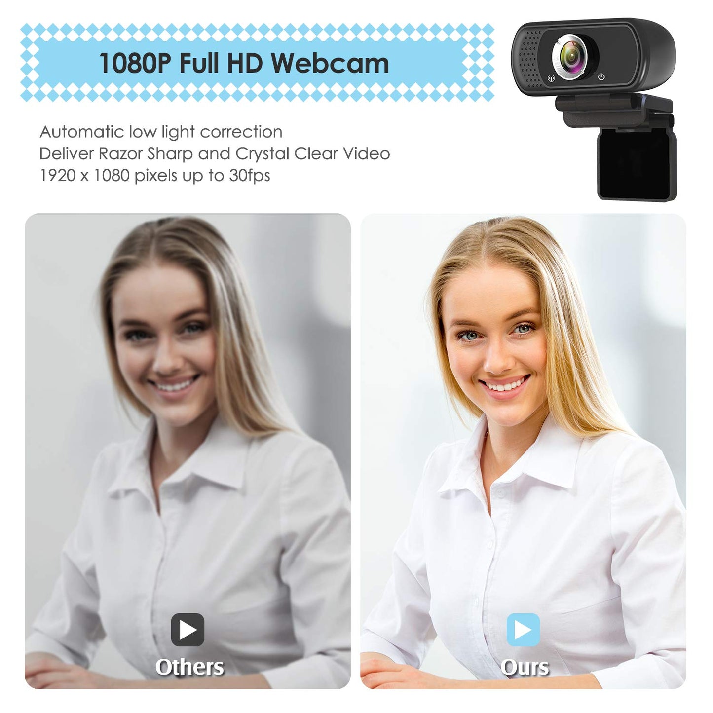 ToLuLu Streaming Webcam 2K 50FPS Web Cam, LED RGB Webcam with Microphone and Light, Autofocus Computer Camera with Cover and Tripod, Plug-Play USB Web cam for PC Desktop/MacBook Gaming Video Calling