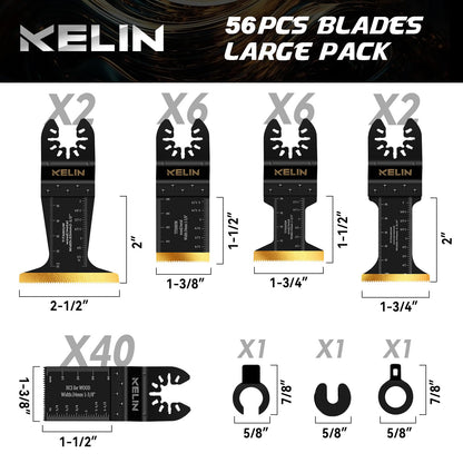 KELIN 6PCS Oscillating Multi Tool Hook Knife Blades, Multitool Saw Blades for Soft Materials Like Roofing Shingles, Carpet, Cardboard & PVC Flooring, Universal Interface