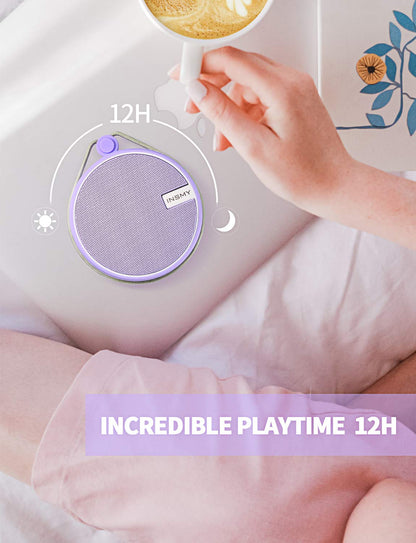 INSMY C12 IPX7 Waterproof Shower Bluetooth Speaker, Portable Small Speaker, Speakers Bluetooth Wireless Loud Clear Sound Support TF Card Suction Cup for Kayak Canoe Beach Gift (Black)