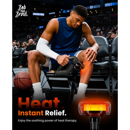 BOB AND BRAD D5 Pro Plus Handheld Massage Gun with Heat, FSA-HSA Eligible Deep Tissue Percussion Massage Gun, Powerful Muscle Massager for Athletes Fitness Workout & Daily Recovery, Birthday Gift