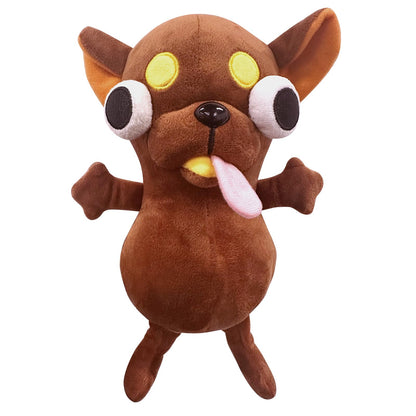 Funny Big Eyed Chihuahua Plush - Hilarious Dark Grey Chihuahua Stuffed Animal | Stress Relief Toy, Funny Desk Decor Gift for Kids & Adults (Black)