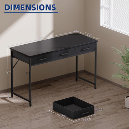 Pamray 32 Inch Small Computer Desk with 2 Drawers for Bedroom Study Writing Home Office Table for Small Spaces White
