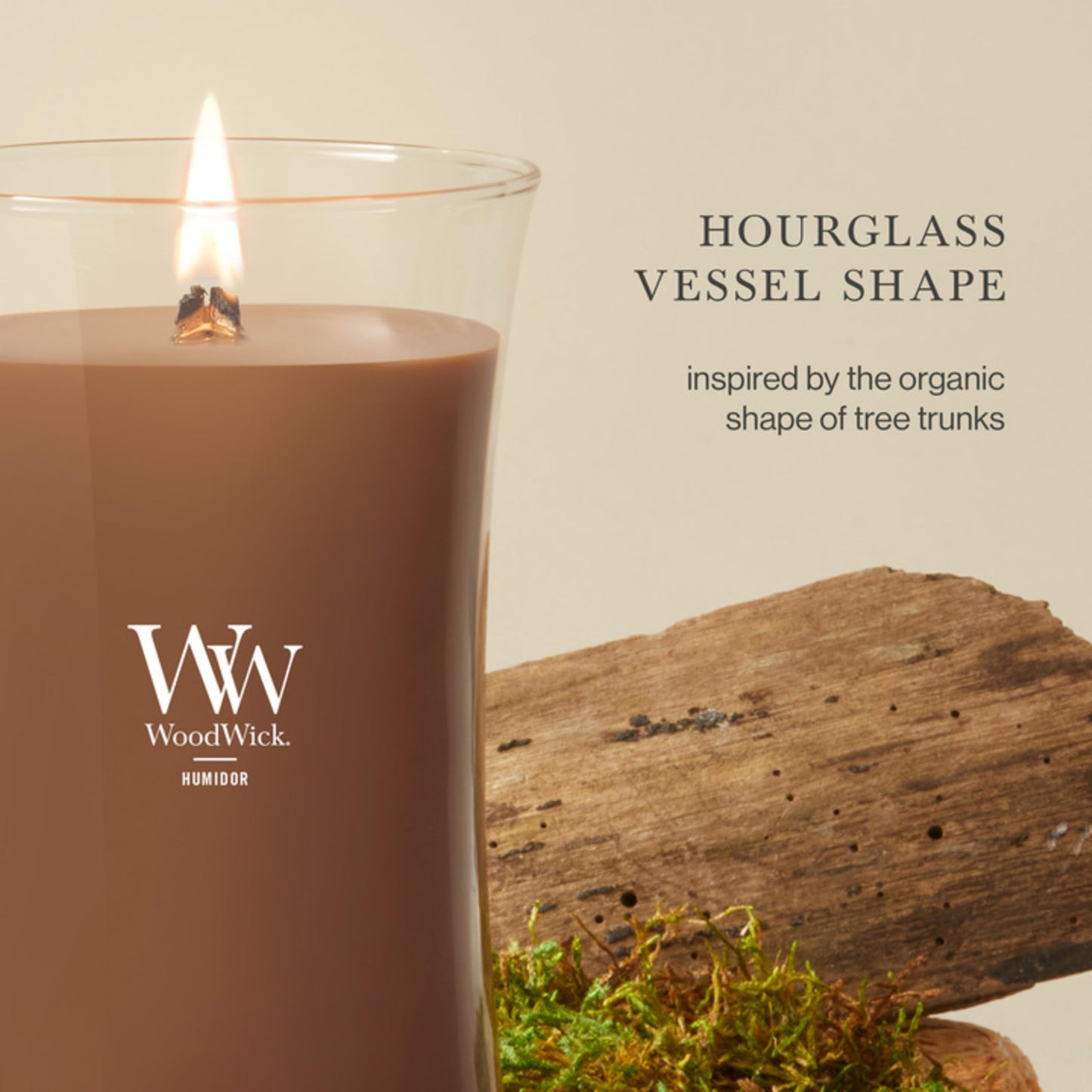 WoodWick Large Hourglass Fireside Candle, Premium Soy Blend Wax, Crackles as it burns, Perfect for Gifting, 21oz