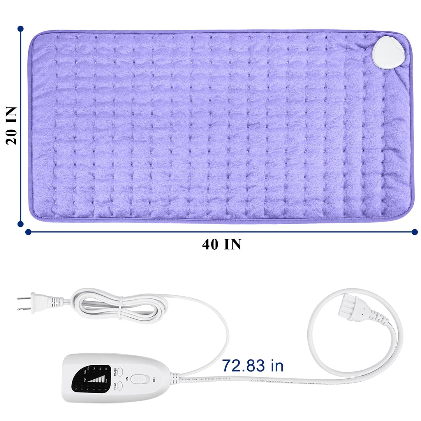 Electric Heating pad with 6 Heat Settings, Auto Shut Off, Dry Electric Heating for Back Neck Knee Arms Legs Shoulder Heat Pads for Christmas Birthday Father Mother's Day (24"X12", Gray Green)
