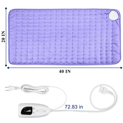 Electric Heating pad with 6 Heat Settings, Auto Shut Off, Dry Electric Heating for Back Neck Knee Arms Legs Shoulder Heat Pads for Christmas Birthday Father Mother's Day (24"X12", Gray Green)