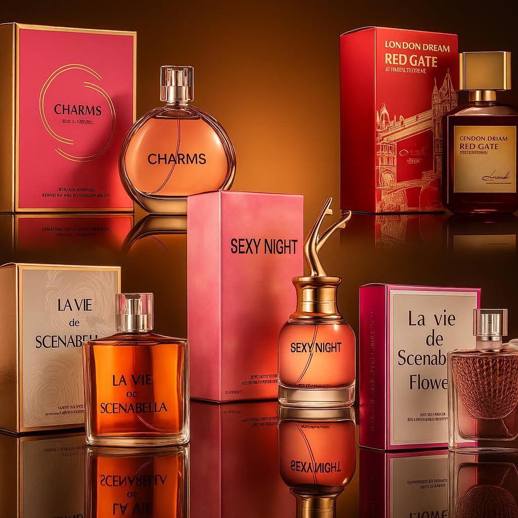 Signature Scent Mini Perfume Gift Set for Women, 5-Piece Fragrance Sampler Collection, Travel Size Floral and Fruity Notes (Each 30ml Set including London Dream, Charms, Sexy Nights...)