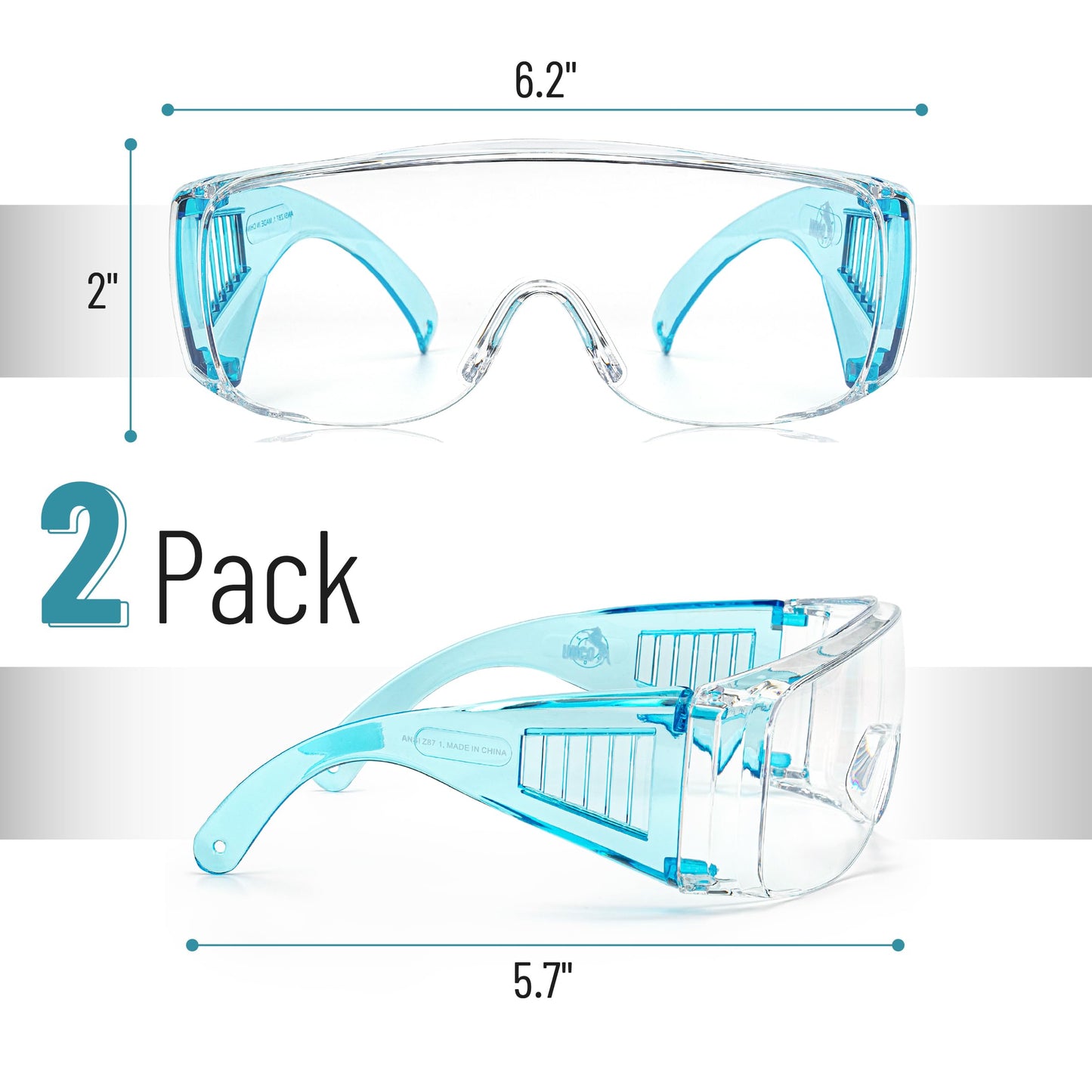 UNCO- Safety Goggles Over Glasses, Protective Goggles, Anti Fog, Work, Safety Glasses Over