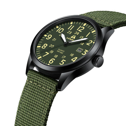 LN LENQIN Mens Watches Unisex Military Sport Nylon Strap Stylish Luminous Fashion Analog Quartz Watch for Men Waterproof Army Tactical Casual Wristwatch