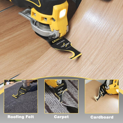 4PCS Hook Knife Oscillating Multitool Blades,Triple-Edge Push Pull Scraper Oscillating Multi Tool for Roofing Shingles,PVC Floor,Carpet,Cardboard Cutting Fit DeWalt, Milwaukee,Ryobi,Fein,Rockwell