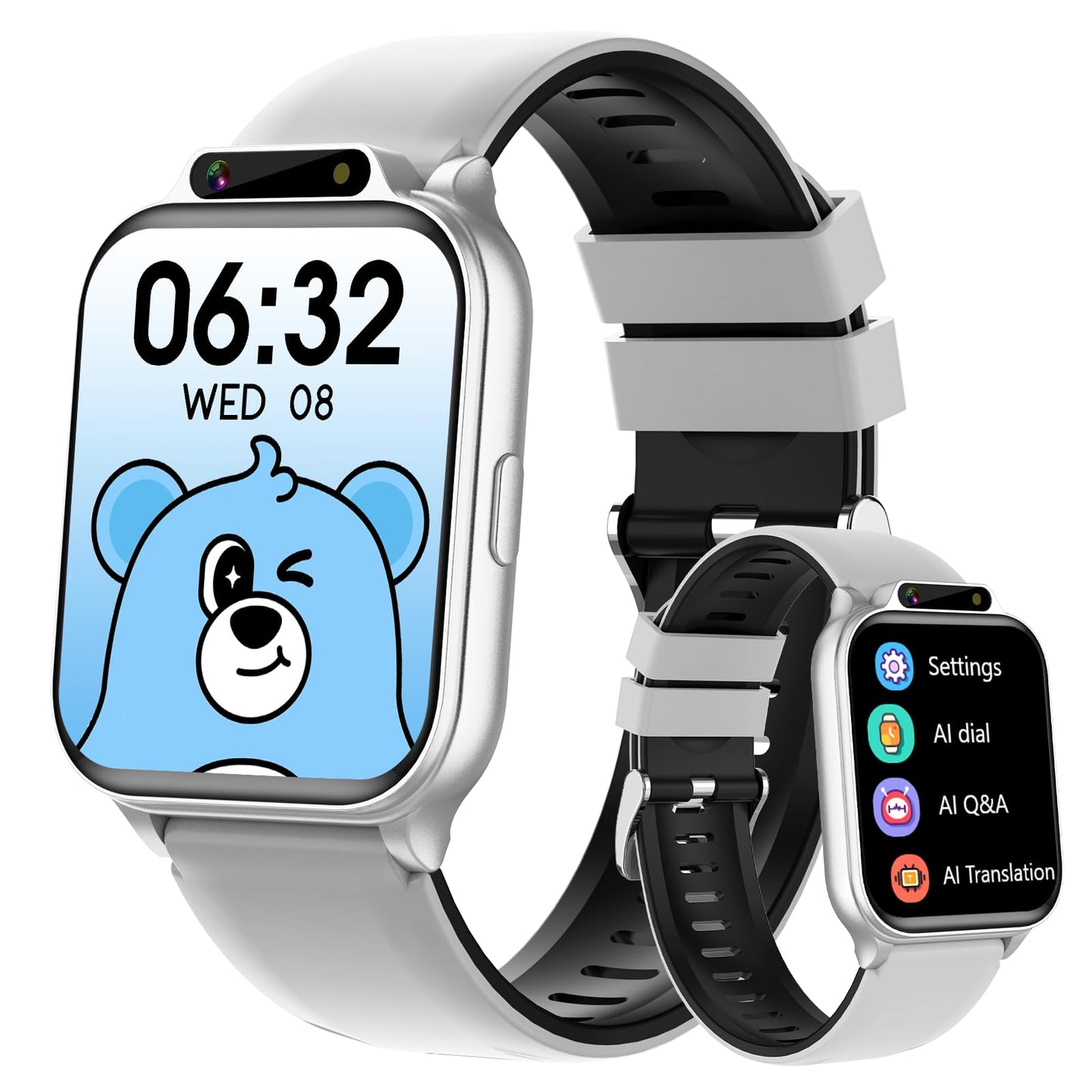 Smart Watch for Kids, 1.85" Fitness Tracker with Heart Rate, Sleep Monitor, IP68 Waterproof Smartwatches with Video Music, Pedometer, Game, NO APP/Phone, Gift for Boys Girls. (Classic, Black)