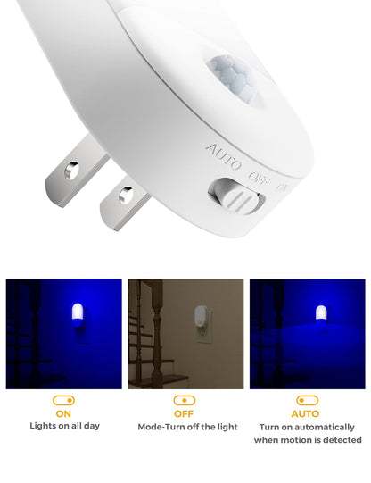 L LOHAS LED Motion Sensor Night Light, 2Pack, Motion Activated Night Light, Night Lights Plug into Wall Motion Sensor, 3000K Warm White, Adjustable Brightness 30/60LM, for Kids Adults Bathroom Bedroom