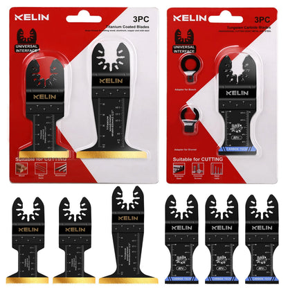 KELIN 6PCS Oscillating Multi Tool Hook Knife Blades, Multitool Saw Blades for Soft Materials Like Roofing Shingles, Carpet, Cardboard & PVC Flooring, Universal Interface