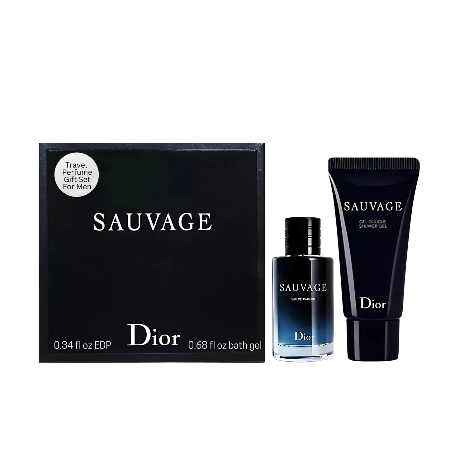 Sauvage by Christian Dior for Men 0.34 oz Eau de Parfum Travel Size | Designer men's cologne, luxury mini perfume, pocket size, TSA-friendly, fragrance sampler, gift for him