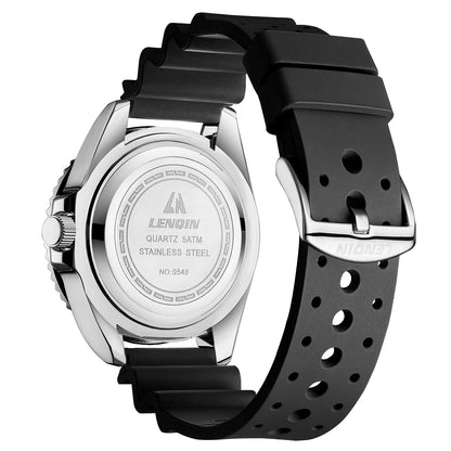 LN LENQIN Mens Watches Stainless Steel Waterproof Analog Quartz Watch for Men with Date Luminous Fashion Wristwatch