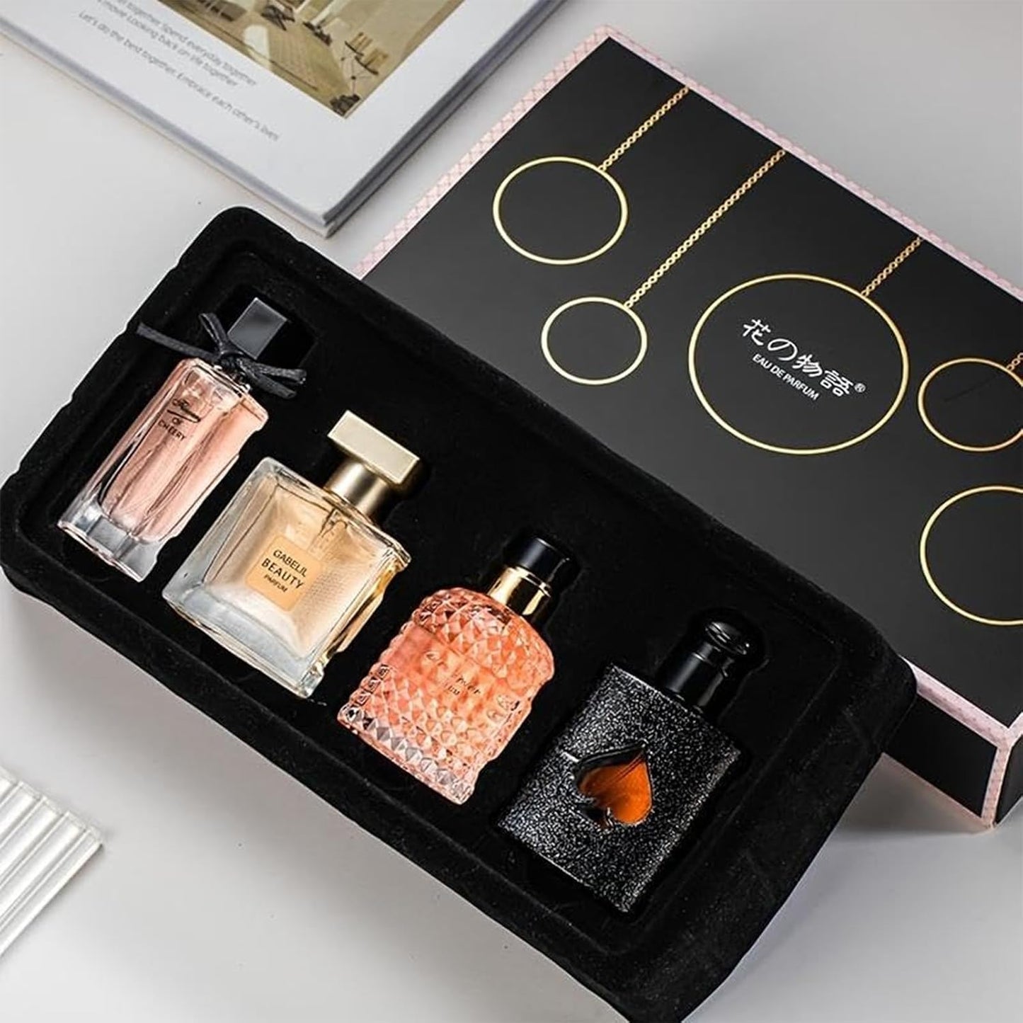 Women's Perfume Set: 4 Floral and Fruity Fragrances in a Gift Box, 105(25ml x3 +30ml) ml Total (3.5oz). Perfect for Gifting or Personal use, Elegant and Timeless Scents for any Accasions