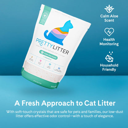 PrettyLitter Health Monitoring Cat Litter (Unscented, Non Clumping) | Lightweight & Low Tracking, Color Changing Silica Gel Crystals, Advanced Odor Control — 6 Lbs, Pack of 2 (Up to 2 Month Supply)