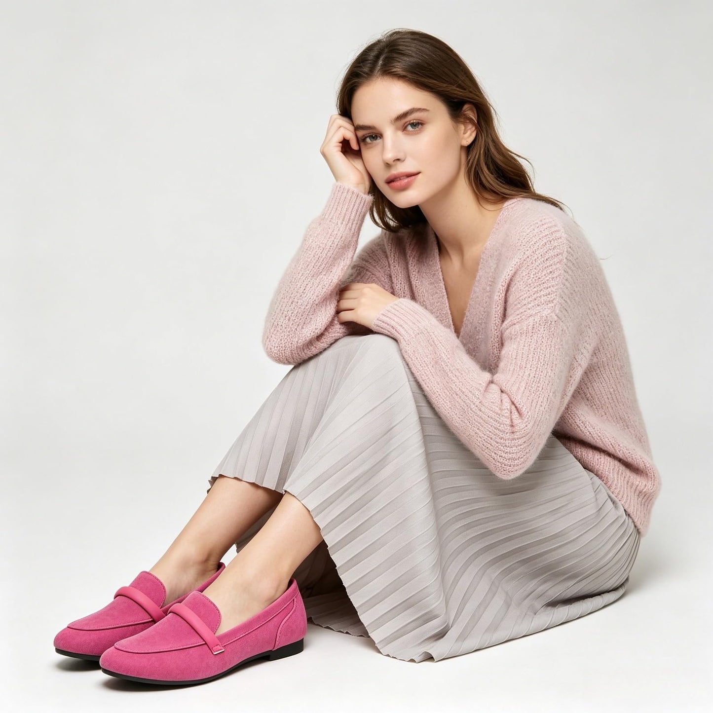 Women's Slip on Flats Shoes Runs Small Faux Suede Ballet Flats Fashion Business Casual Comfortable Flats Dressy Loafers for Women
