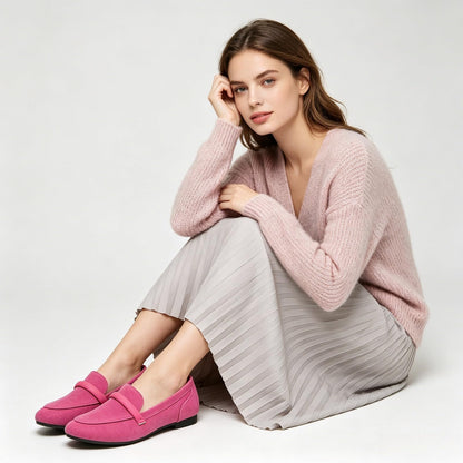 Women's Slip on Flats Shoes Runs Small Faux Suede Ballet Flats Fashion Business Casual Comfortable Flats Dressy Loafers for Women