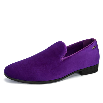 UUBARIS Mens Velvet Loafers Slip-on Dress Shoes Fashion Style Driving Shoes Classic Tuxedo Shoes Casual Oxford Shoes
