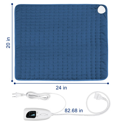Electric Heating pad with 6 Heat Settings, Auto Shut Off, Dry Electric Heating for Back Neck Knee Arms Legs Shoulder Heat Pads for Christmas Birthday Father Mother's Day (24"X12", Gray Green)