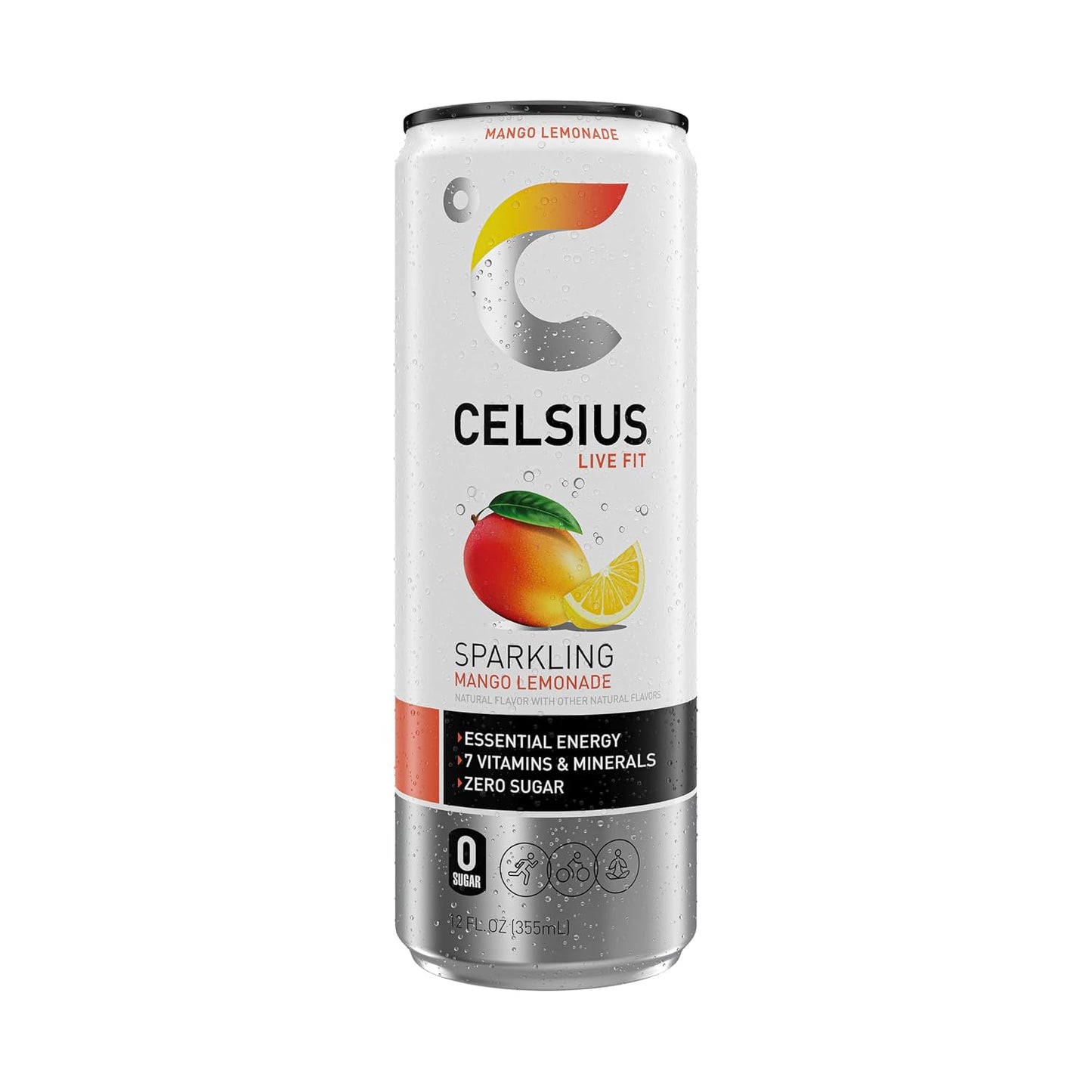 CELSIUS Sparkling Orange, Sugar Free Energy Drink, 12 Fl Oz (Pack of 12)