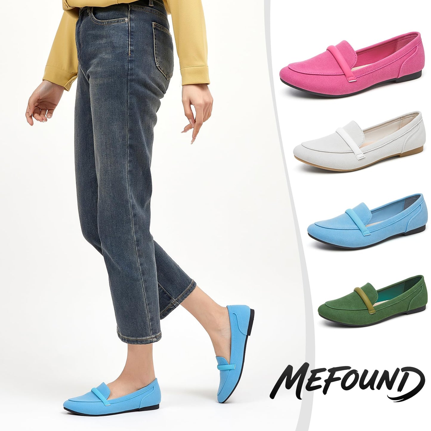 Women's Slip on Flats Shoes Runs Small Faux Suede Ballet Flats Fashion Business Casual Comfortable Flats Dressy Loafers for Women