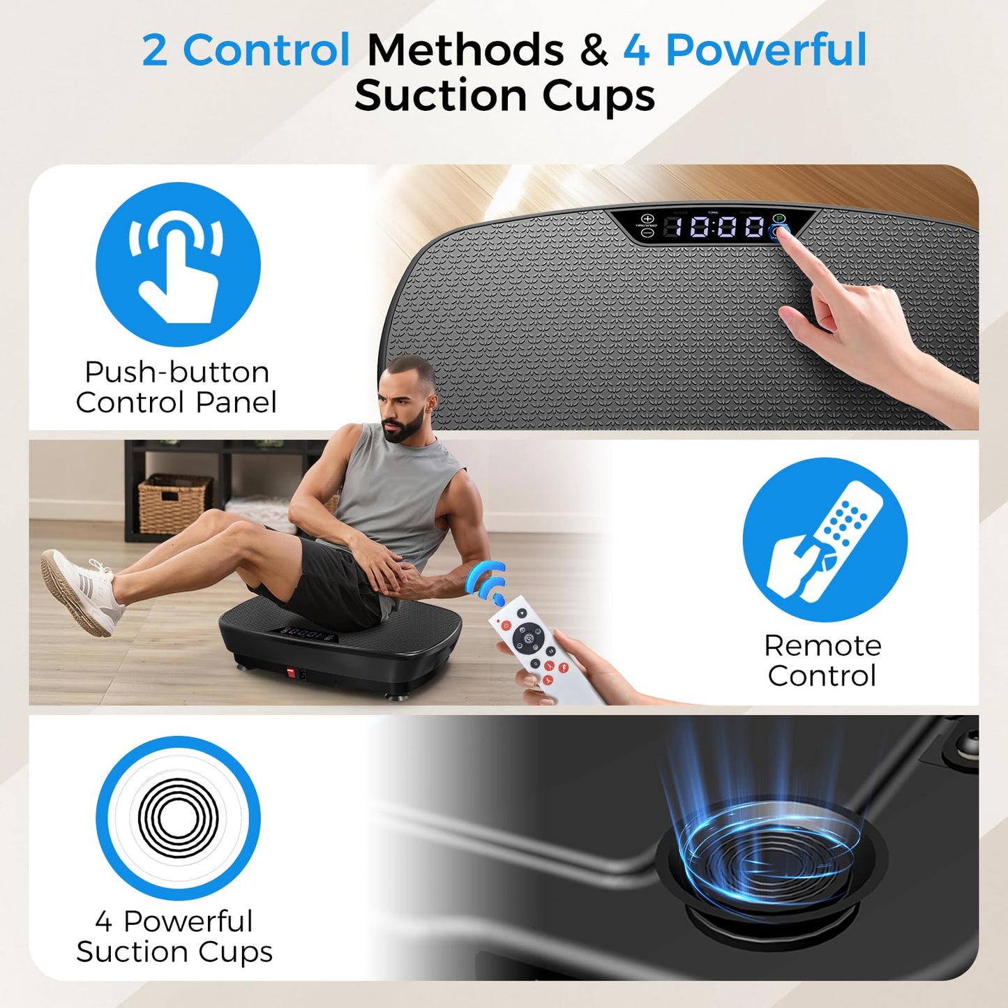 Large Vibration Plate Exercise Machine,Vibration Plate for Lymphatic Drainage Weight Loss,400 Lbs Capacity 120 Speeds,Full Body Shake Platform Machines with LED for Women Men
