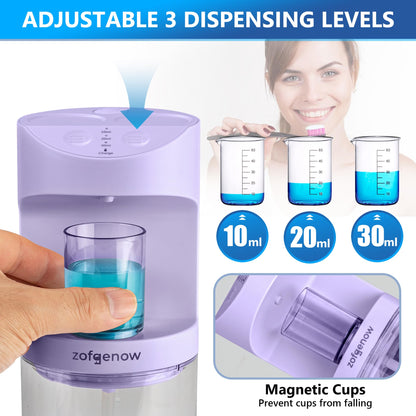 ZOFGENOW Automatic Mouthwash Dispenser for Bathroom,Bathroom Accessories 19.4 Fl Oz Dispensers with Magnetic Cups,Wall Mounted Dispenser,Suitable for All Age Groups,White