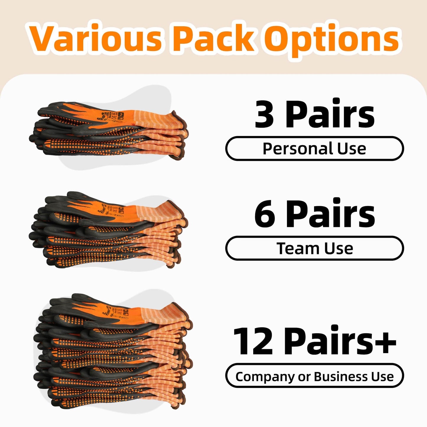 Schwer 3/6/12 Pairs Safety Work Gloves with Certified Level 6 Abrasion Resistance, Gardening Gloves with MicroDot Grip, Touchscreen, General A1 Cut Resistant Glove MicroFoam Nitrile Coated, LT5619, L