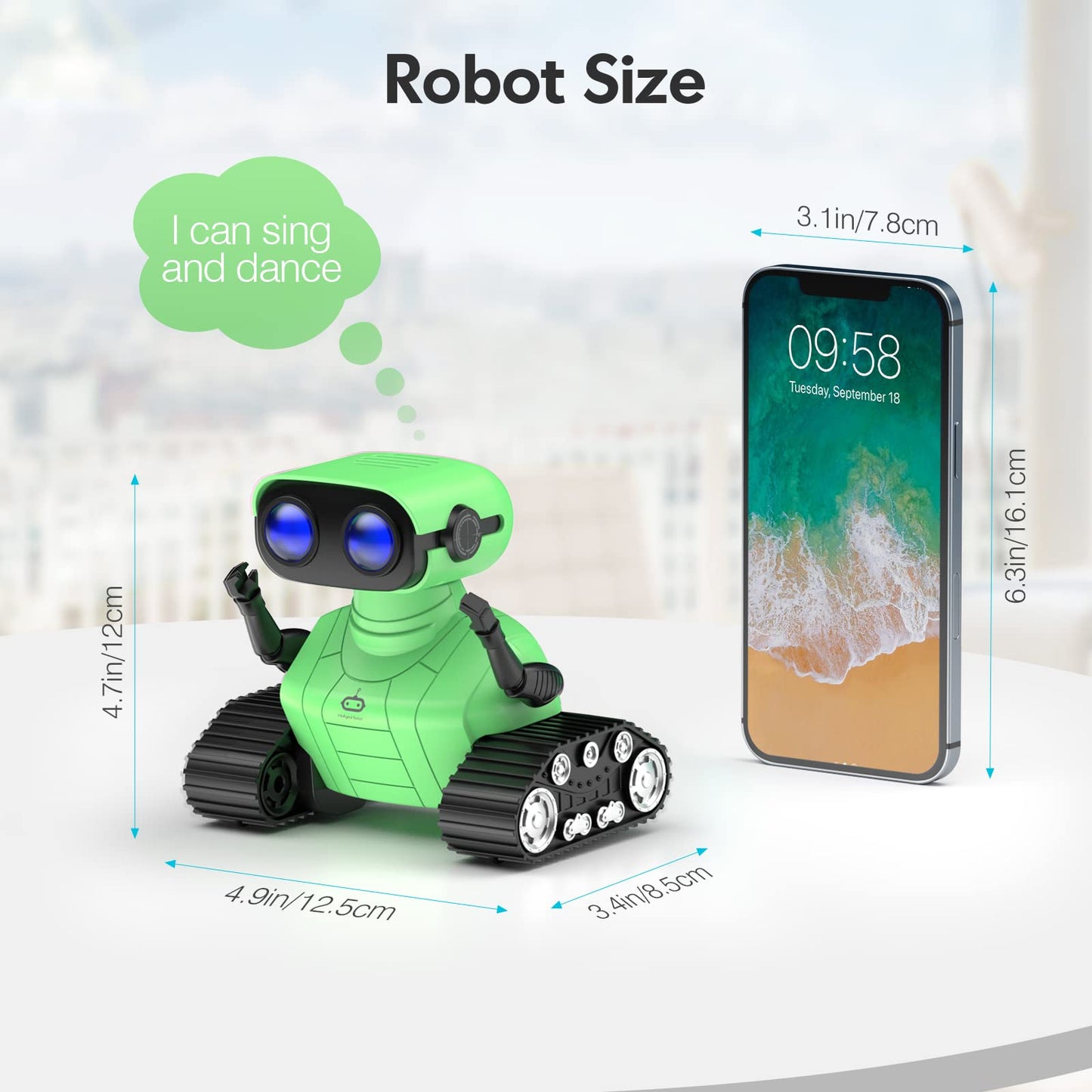 ALLCELE Girls Robot Toy, Rechargeable RC Robot for Kids, Remote Control Toy with Music and LED Eyes, Gift for Children Age 3 Years and Up - Pink