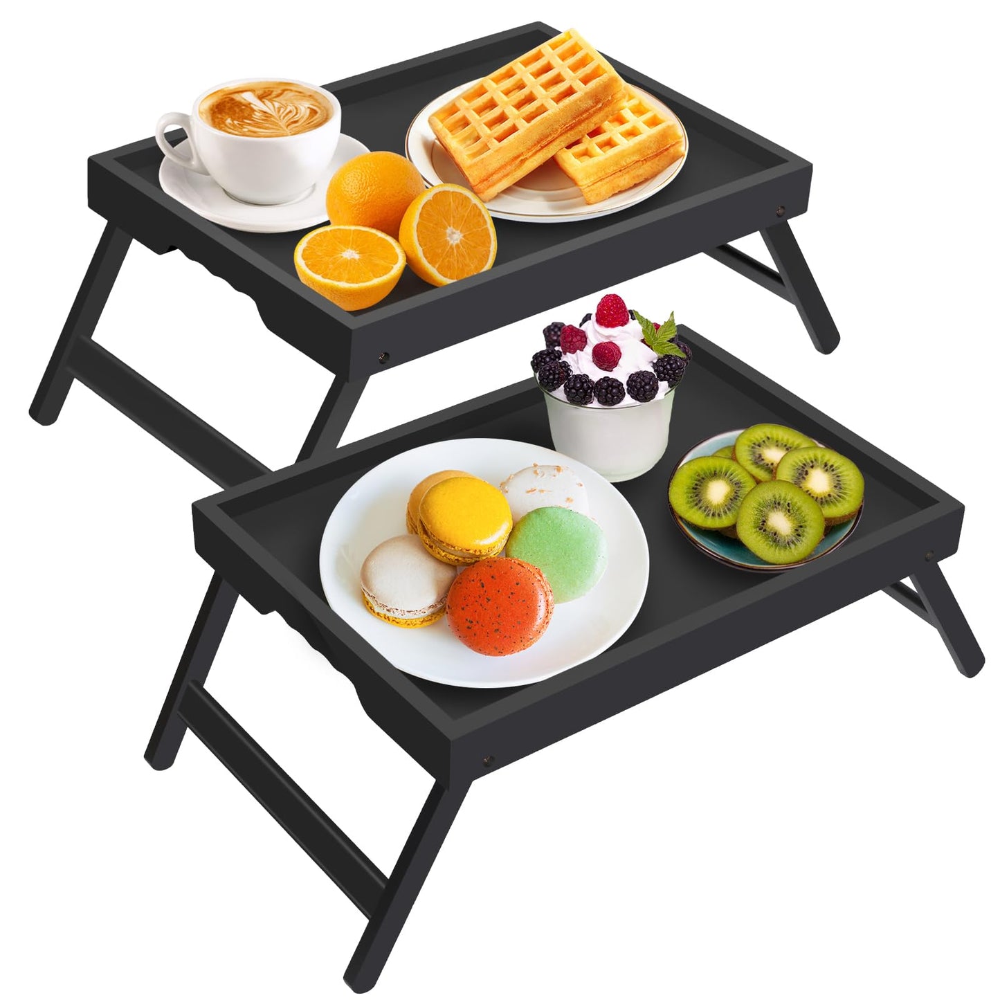 Artmeer Bed Tray Table with Folding Legs,Bamboo Breakfast in Bed for TV Table, Laptop Computer Tray,Eating,Snack Tray(Bamboo)