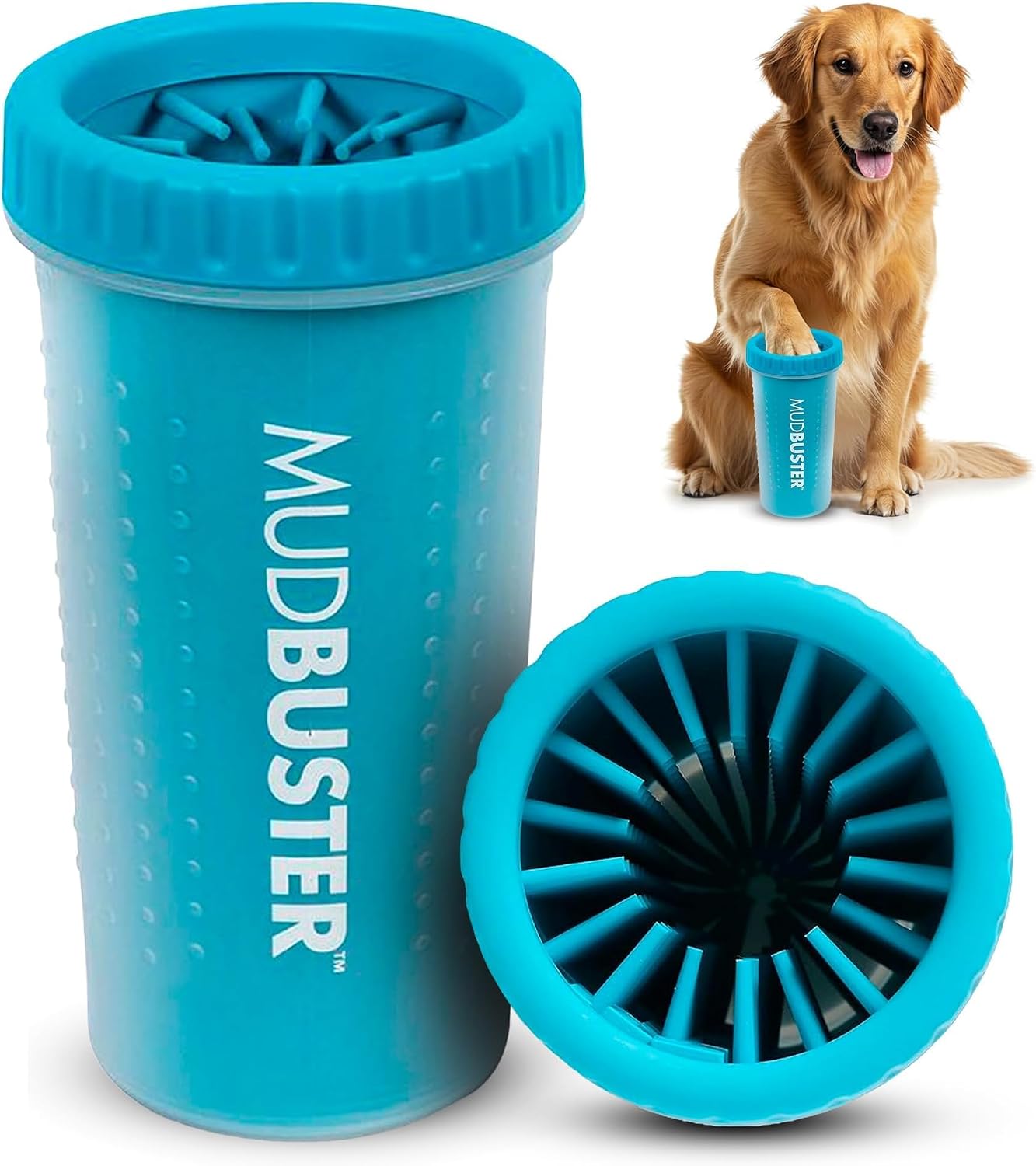 Dexas MudBuster Portable Dog Paw Cleaner - Premium Quality, Blue, Small Size for Pet Supplies and Accessories