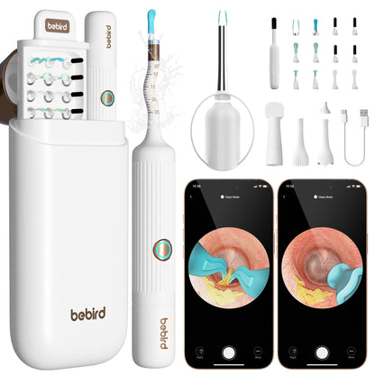 BEBIRD Earsight Plus Ear Wax Removal Tool Camera with HD Visual Otoscope, Smart WiFi Earwax Cleaner Kit, Safe Silicone Flexible Scoops & Tweezers Tools for Adults & Kids (Blue)