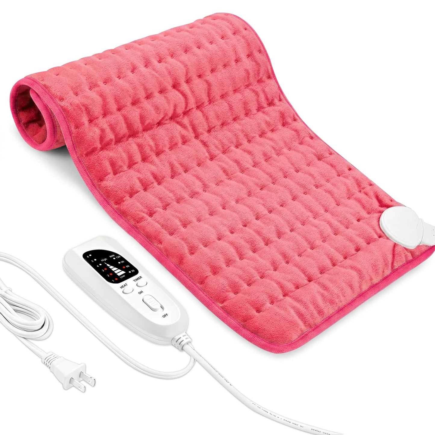 Electric Heating pad with 6 Heat Settings, Auto Shut Off, Dry Electric Heating for Back Neck Knee Arms Legs Shoulder Heat Pads for Christmas Birthday Father Mother's Day (24"X12", Gray Green)