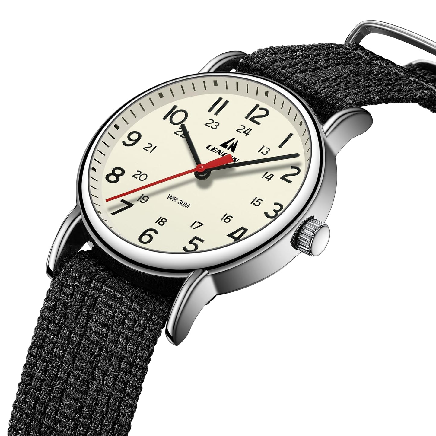 LN LENQIN Mens Watches Unisex Military Sport Nylon Strap Stylish Luminous Fashion Analog Quartz Watch for Men Waterproof Army Tactical Casual Wristwatch
