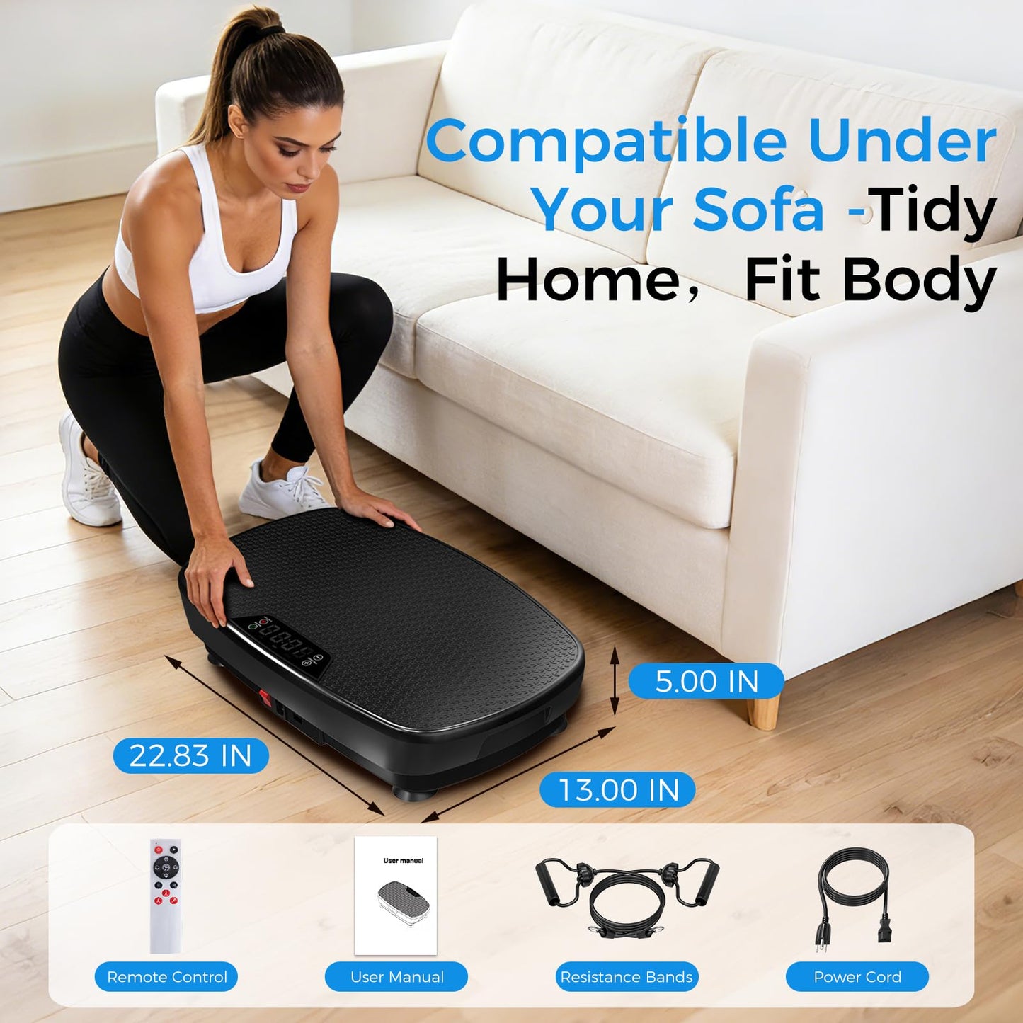 Large Vibration Plate Exercise Machine,Vibration Plate for Lymphatic Drainage Weight Loss,400 Lbs Capacity 120 Speeds,Full Body Shake Platform Machines with LED for Women Men