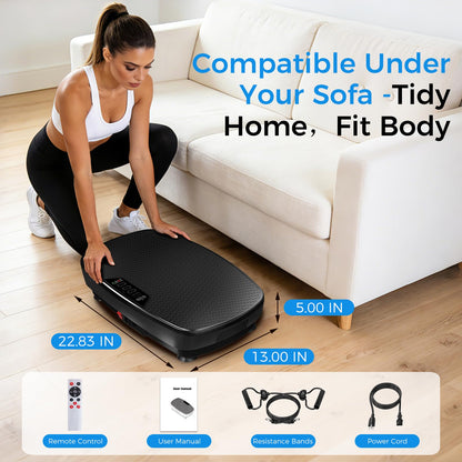 Large Vibration Plate Exercise Machine,Vibration Plate for Lymphatic Drainage Weight Loss,400 Lbs Capacity 120 Speeds,Full Body Shake Platform Machines with LED for Women Men
