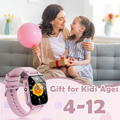 Luyiilo Smart Watch for Kids, with 26 Puzzle Games, Touch Screen, HD Camera, Alarm Clock, Toys for Ages 4-12 Years Old.Birthday Gift for Boys Girls (Blue)