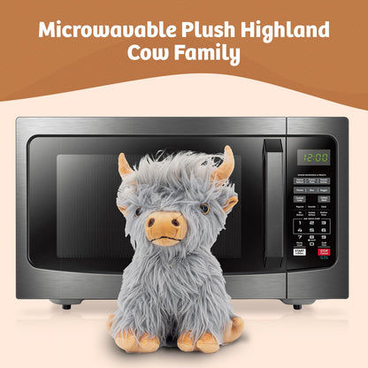 Marysun Microwavable Highland Cow Stuffed Animal - Weighted Stuffed Animal Plush, Heating Pad, Cozy Gift for Girls|Women|Kids|Elderly People, 9.8in, 1.65lb