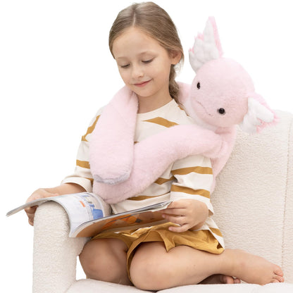 MaoGoLan 47" Giant Axolotl Stuffed Animal,Ultra Soft Salamander Kids Body Pillow Plush,4 Feet Jumbo Throw Pillow Plushie for Axolotl Lover,Home Decor,Gifts