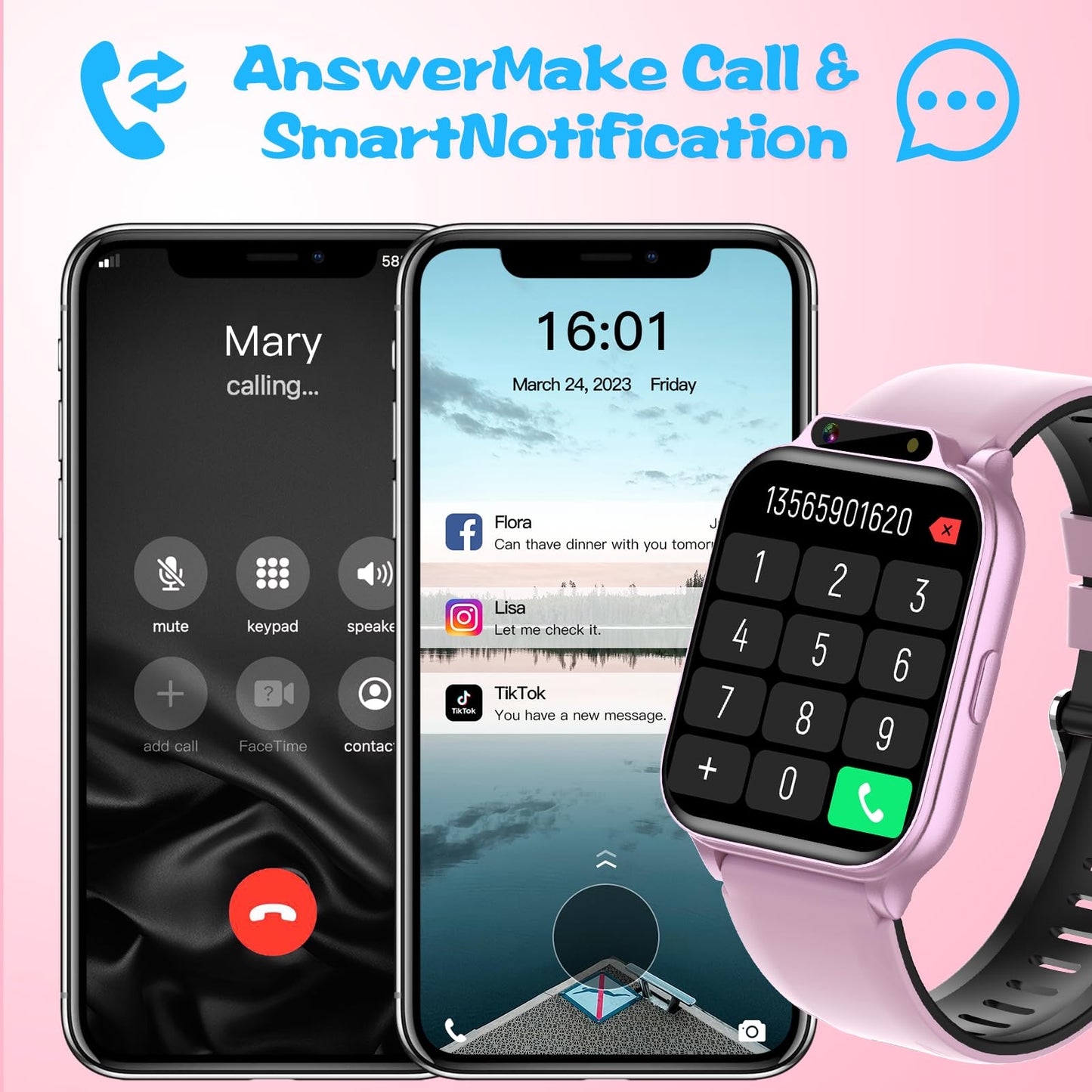 Smart Watch for Kids, 1.85" Fitness Tracker with Heart Rate, Sleep Monitor, IP68 Waterproof Smartwatches with Video Music, Pedometer, Game, NO APP/Phone, Gift for Boys Girls. (Classic, Black)