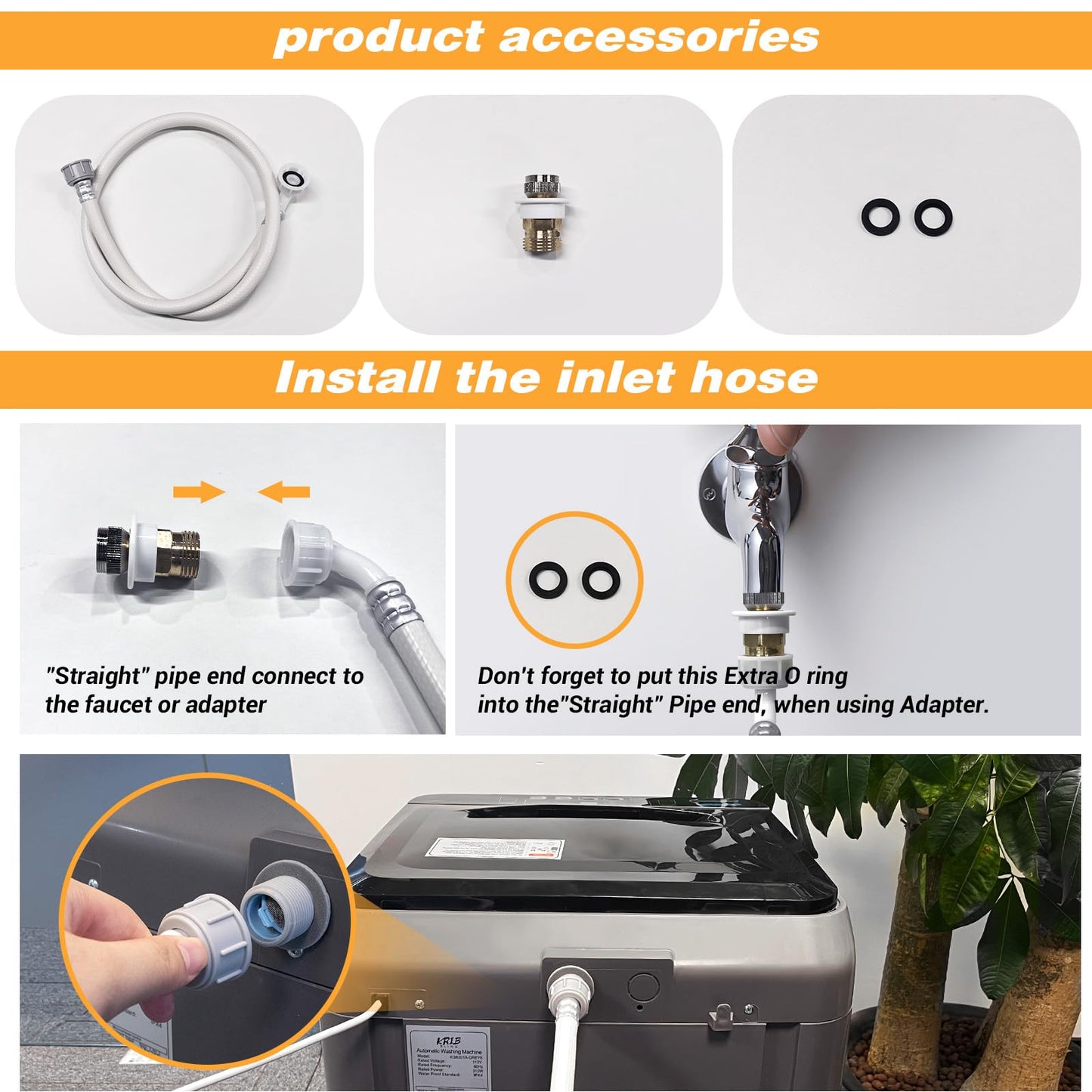 Portable Washing Machine, 17.7lbs Full-Automatic Small Washing Machine for Apartment, 10 Wash Programs with Drain Hose Dorm Size Portable Washer for RV, Home, College, Grey