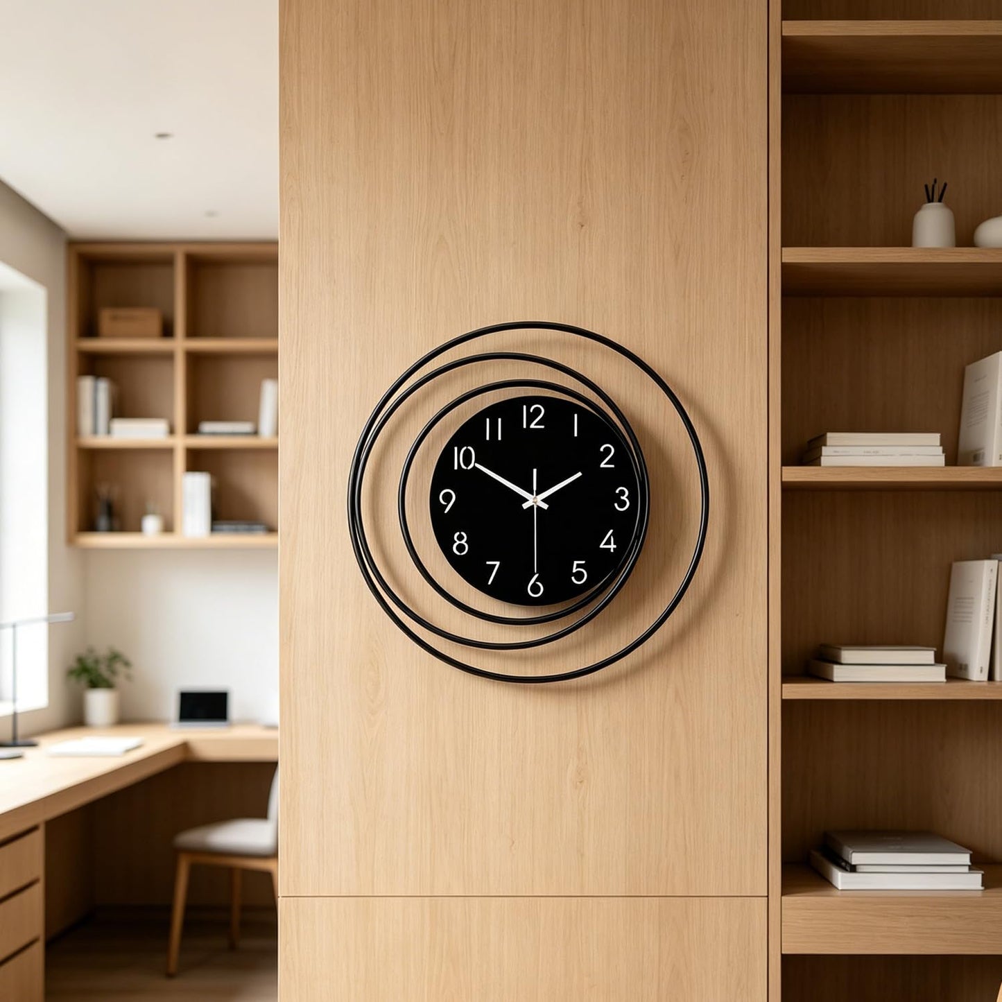 Dankeit Decorative Wall Clock,Silent Non-Ticking Quality Quartz Movement Battery Operated,Large Wall Clocks for Living Room Kitchen Home Bathroom Bedroom Wall Decor,16x16inch,White
