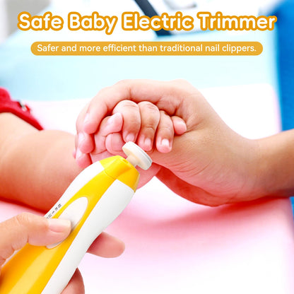 Electric Nail File Drill for Baby No Sharp Claws Hurt, 6 in 1 Safety Cutter Trimmer Clipper for Toes and Fingers (Blue)