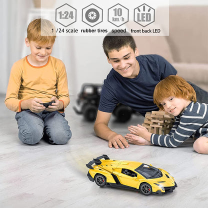 Remote Control RC CAR Racing Cars Compatible with Lamborghini Veneno Officially Licensed 1:24 Toy RC Cars Model Vehicle for Boys 6,7,8 Years Old,red