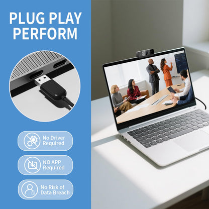 Diccik 1080P Webcam with Microphone, Full HD Video Calling Web Camera, HD Light Correction Streaming Webcam for Zoom/Skype/Teams, Plug and Play PC Camera Web cam for Windows & Mac