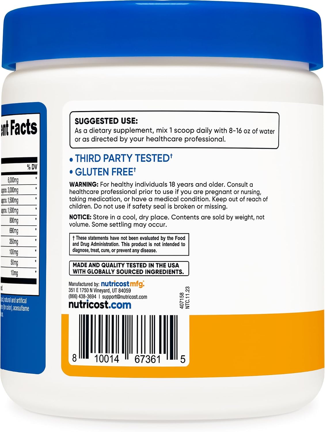 Nutricost EAA Powder 30 Servings (Fruit Punch) - Essential Amino Acids - Non-GMO, Gluten Free, Vegetarian Friendly (Pack of 2)