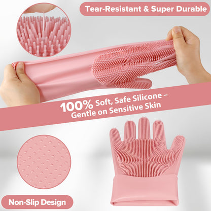 6PCS Grooming & Bath Supplies for Dogs, Cats | Dog Washing Gloves | Dog Bath Brush | Dog Shower Brush | Pet Grooming Gloves | Dog Grooming kit | Pet Supplies for Showerhead & Sprayer (Navy Blue)