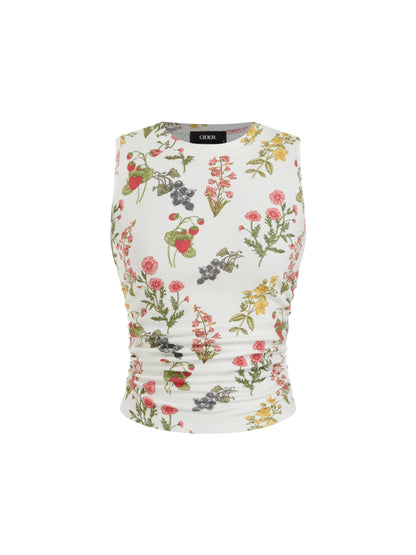 CIDER Womens Tank Tops Sleeveless High Neck Ruched Crop Tops Going Out Casual Basic Ribbed Shirt Summer Fashion Clothing