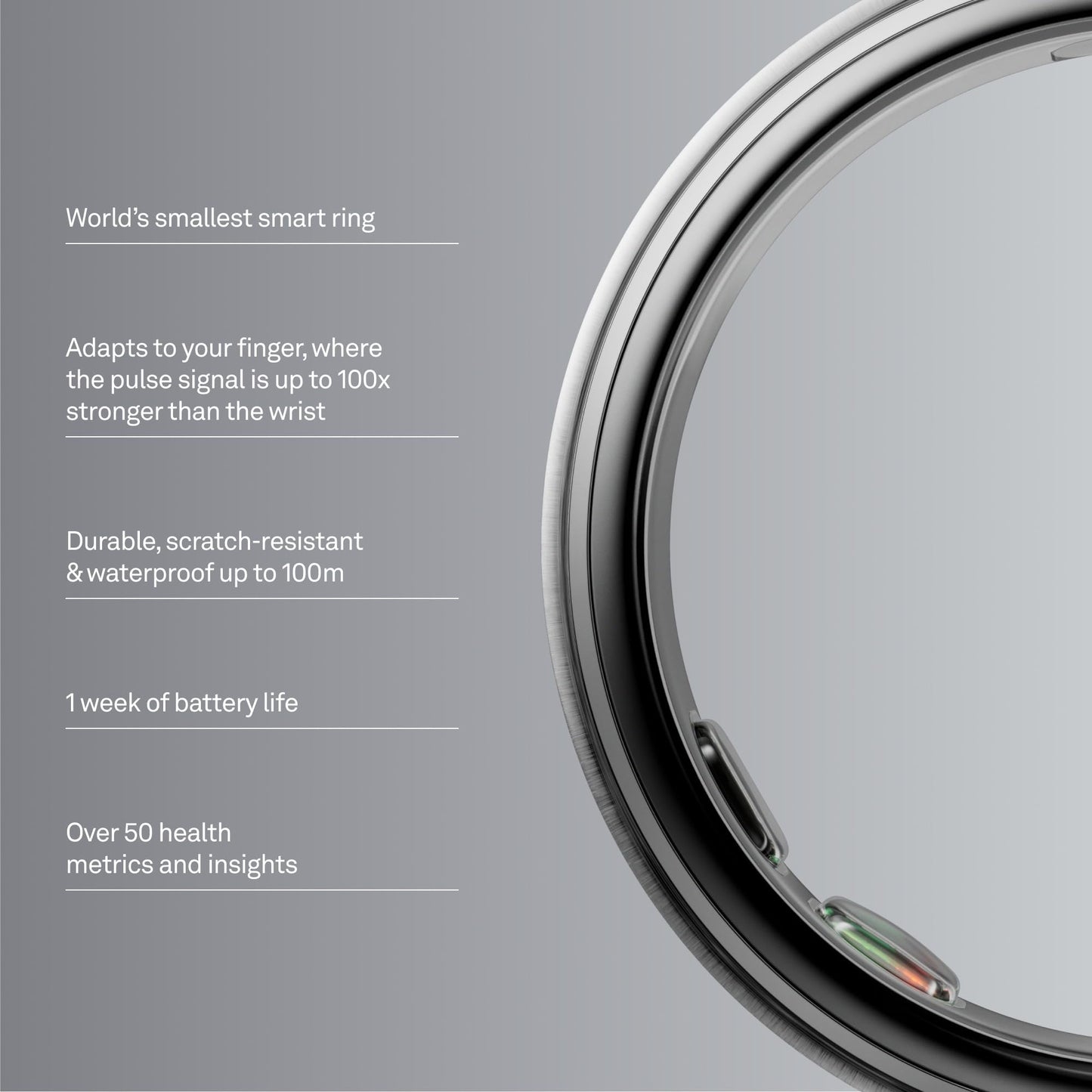 Oura Ring 5 - Stealth - Size 9 - World's Smallest Smart Ring - Sleep, Activity, Women's Health, AI Advisor, 1 Week of Battery Life, Oura App, Android & iOS Compatible